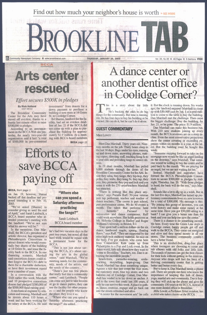 Brookline Tab January 20,